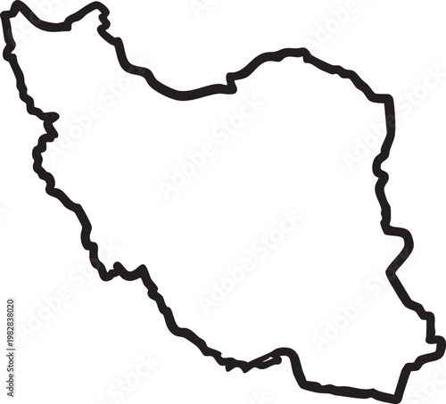 Outline map of a country with irregular coastal borders and internal landforms.