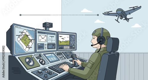 Drone flight control panel illustration