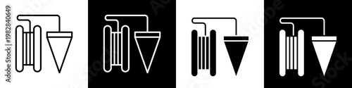 Plumb bob black and white icon design concept