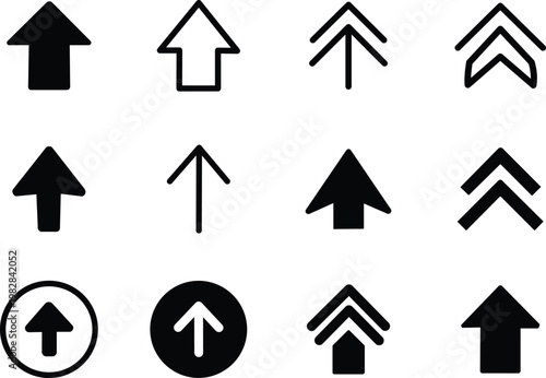 Free Download upward arrow icons set and directional arrows collection in bold and outline styles isolated on transparent background for ui - GFXLoad