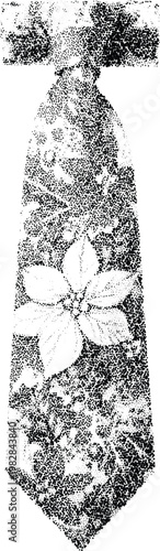 Poinsettia Christmas tie vector illustration dotted gradient texture holiday season festive neckwear formal wear accessory gift idea design