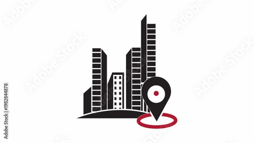City Map Location Pin Animation Concept