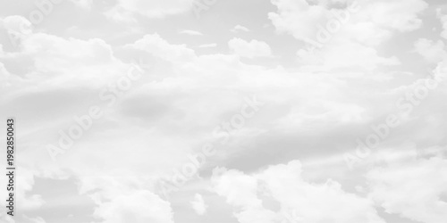 Nature Background: Soft White Cloud Formations in Monochrome. Vector Design.