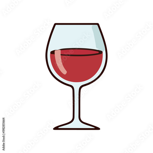 Red Wine Glass Vector Icon