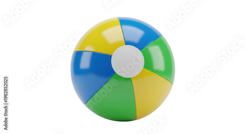Free Download Beach Ball with Bright Colorful Segments on a White Isolated Background - GFXLoad
