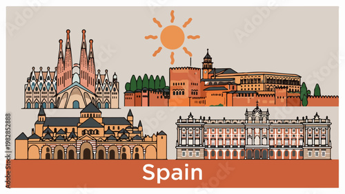 Famous Spanish monuments collection