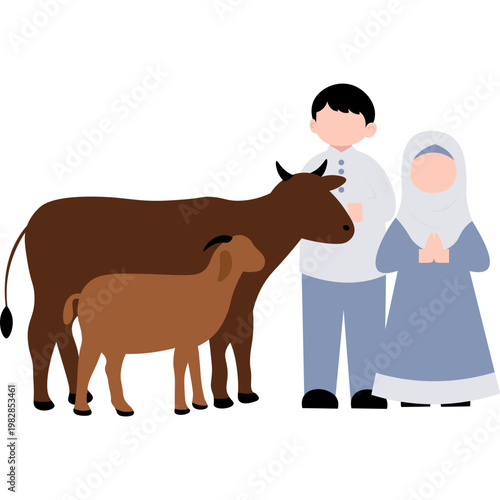 Eid al-Adha Celebration Illustration
