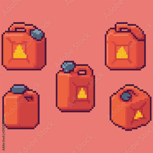 Gasoline pixel art, eps 10 illustration