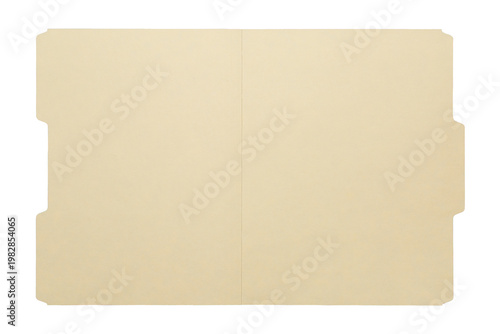 Bild auf Leinwand Manila craft folder with cut tab isolated on transparent background