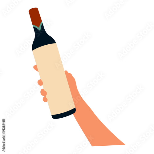 Hands Holding Beer in Celebration. Flat Vector Illustration.