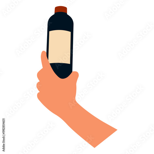 Hands Holding Beer in Celebration. Flat Vector Illustration.