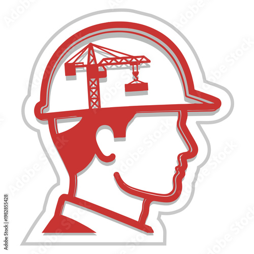 Construction worker with safety helmet 1.