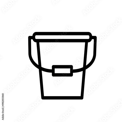Bucket  vector icon. Pail symbol. Vector graphic, not Artificial Intelligence, logo illustration. Replaceable vector design.