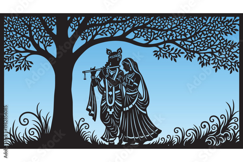 Medieval Knight and Lady Standing Together.