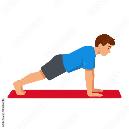 Man Doing Push up Exercise Flat Icon