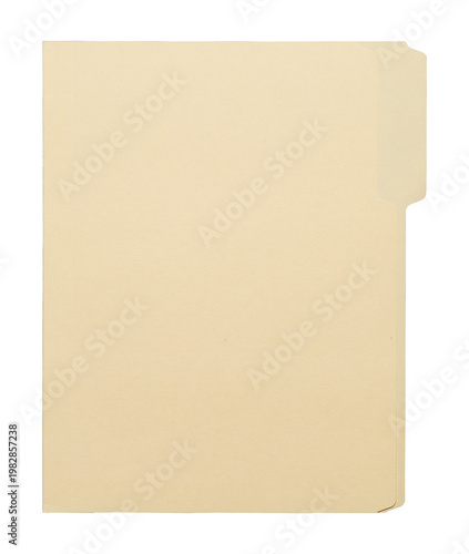 Schilderij op canvas Manila craft folder with cut tab isolated on transparent background
