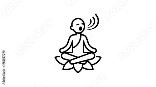 Meditating Monk Icon with Open Mouth and Breath