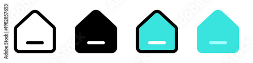 Four house icons with a minus symbol, representing removal or deletion functions.