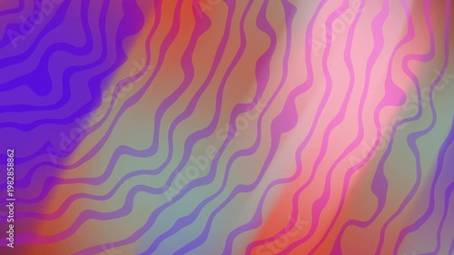 Abstract wavy colorful lines and shapes create a vibrant pattern. Ideal for backgrounds, digital design, textiles, and artistic projects.