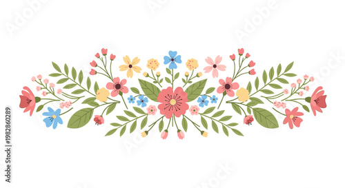 A cheerful floral border evokes a sense of freshness and growth. Ideal for website headers, social media graphics, or adding a lighthearted touch to m