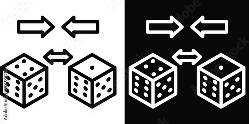 randomization Two-tone version in black and white background