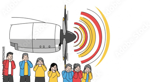 Airplane Engine Noise Affecting People.