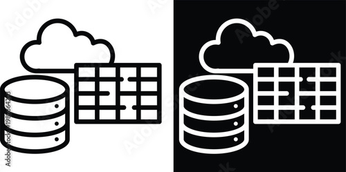 data Two-tone version in black and white background