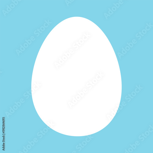 Vector illustration of an egg on a blue background. Flat illustration of an egg in a shell.