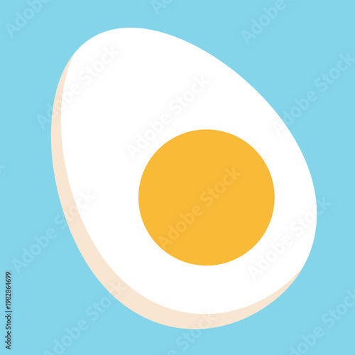 Minimal Egg Illustration, Sunny Side Up Food Vector