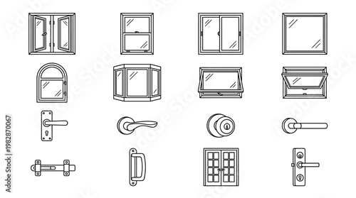 Door and window hardware set.