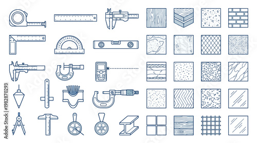 Various engineering tools icons.