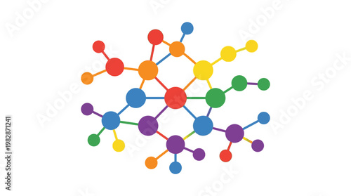 Colorful Molecule Science Model.