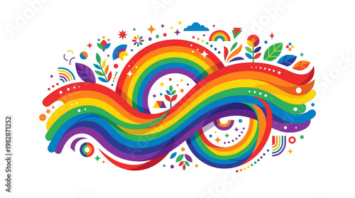 Colorful Rainbow Graphic Design Element.