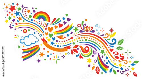 Colorful Rainbow Graphic Design Elements.