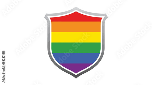 LGBTQ Pride Rainbow Shield Emblem.