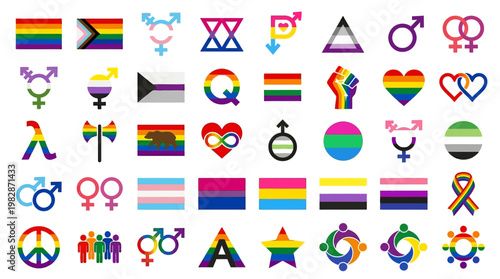 LGBTQ Pride Symbols Collection.