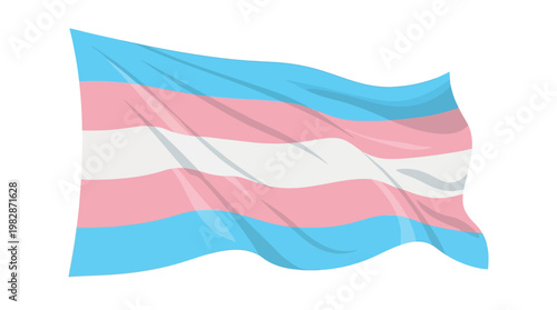 Transgender Pride Flag Waving.