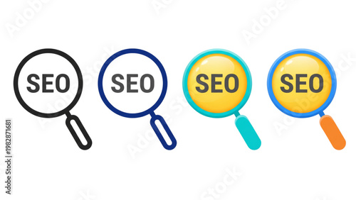 SEO Magnifying Glasses for Search Engine Optimization