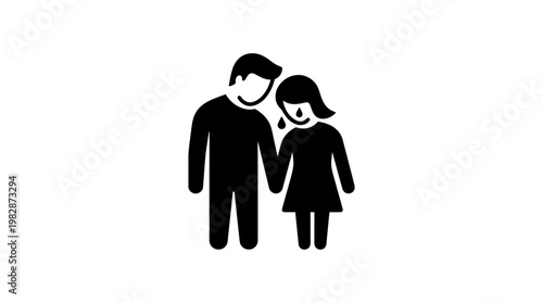 Supporting Friend Comforting a Grieving Person