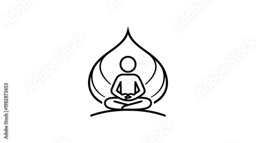 Meditating Figure Enclosed in a Lotus Petal