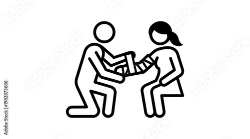 Doctor Bandaging Patient's Arm