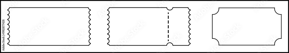 Obraz premium Golden Coupon Outline Icon Set Minimal Ticket Voucher Vector
