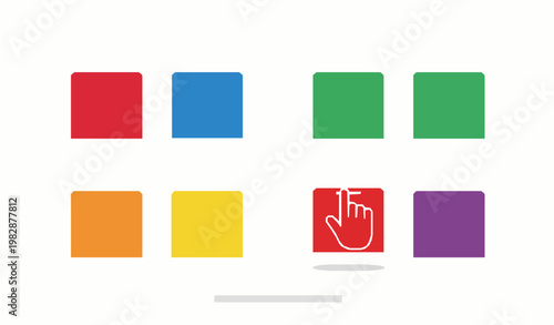 Drag and drop boxes ui flat vector concept