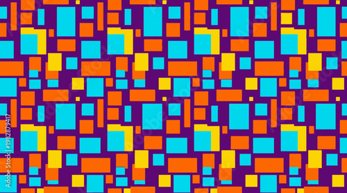 Vibrant geometric pattern with colorful squares.