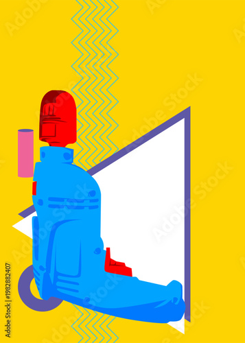 Drill geometrical graphic retro theme background. Minimal geometric elements. Vintage abstract shapes vector illustration.