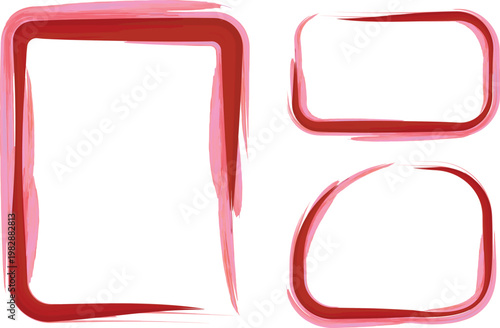 red colorful arty brush stroke stylized text box banners