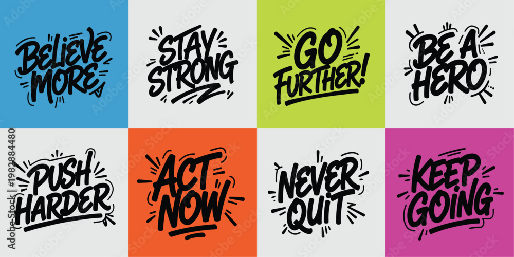 Fototapeta premium Graffiti Quote Lettering Set – Hand Drawn Street Typography Collection (EPS)