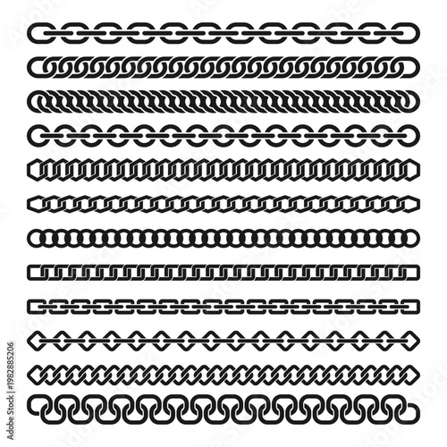 Metal Chain Illustration set