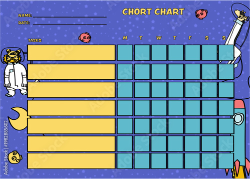 Kids' Space-Themed Chore Chart Template