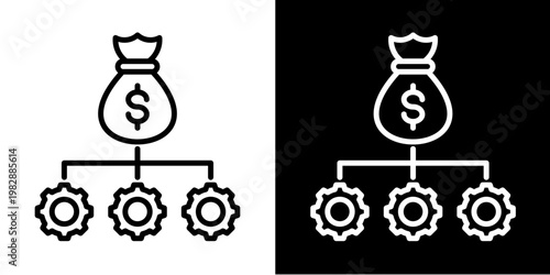 Cost   Icon Set White Mix Style Collection